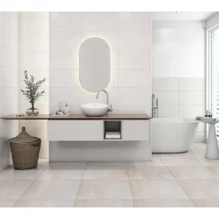 Wandfliese 'Ella' beige strukturiert matt Steingut 30 x 60 cm