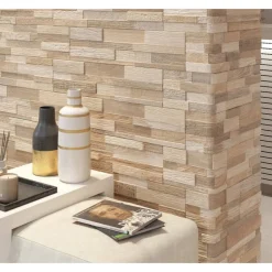 Wandfliese 'Wallart' Feinsteinzeug sand 15 x 61 cm