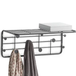 Wandgarderobe Metall schwarz 51 x 21 x 24 cm