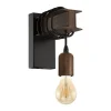 Wandleuchte 'Townshend 4' Stahl schwarz, braun