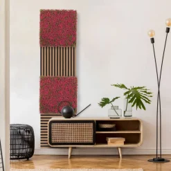 Wandpaneel 'Gras' pink 52 x 52 cm