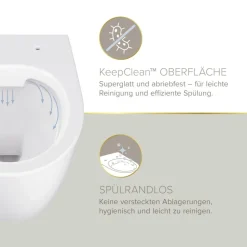 Wand-WC spülrandlos 'Jeno' spülrandlos weiß