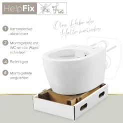Wand-WC spülrandlos 'Jeno' spülrandlos weiß