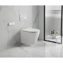 Wand-WC spülrandlos 'Nakia' inklusive WC-Sitz weiß