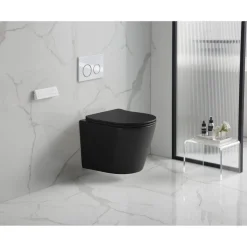Wand-WC spülrandlos 'Nakia' inklusive WC-Sitz matt schwarz
