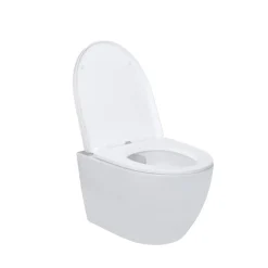 Wand-WC spülrandlos 'Nakia Twister Flush' inklusive WC-Sitz weiß