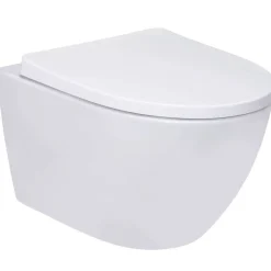 Wand-WC spülrandlos 'Nakia Twister Flush' inklusive WC-Sitz weiß