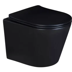 Wand-WC spülrandlos 'Noctis' inklusive WC-Sitz matt schwarz