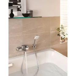 Wannenarmatur 'Pure&Solid' verchromt glänzend silbern