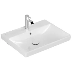 Waschbecken eckig 'Avento' weiß 60 x 15,5 x 47 cm