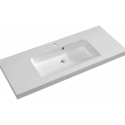 Waschbecken eckig 'Balto' weiß 123 x 7,6 x 50,8 cm