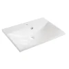 Waschbecken eckig Gussmarmor weiß 60 x 14 x 46 cm