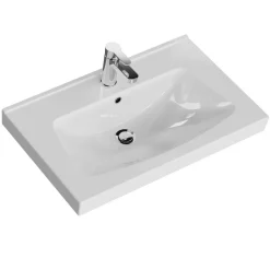 Waschbecken eckig 'Indra' Keramik 76,5 x 7 x 46,5 cm