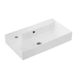 Waschbecken eckig 'Tao' weiß 55 x 10 x 33 cm