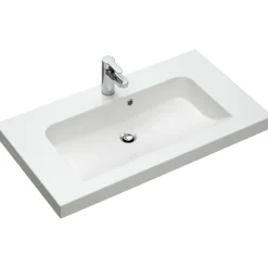 Waschbecken 'Jelte' weiß 92 x 50,8 x 7,6 cm mit LED-Fugenbeleuchtung