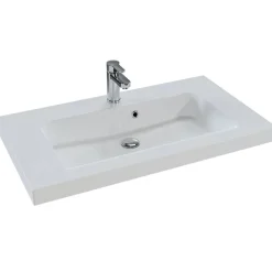 Waschbecken 'Jelte' weiß 92 x 50,8 x 7,6 cm mit LED-Fugenbeleuchtung