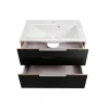 Waschbecken mit Unterschrank 'B.Brillant' braun, anthrazit lackiert 80 x 56 x 50 cm