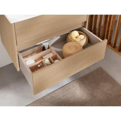 Waschbecken mit Unterschrank 'Compact Line' eichefarben 71 x 51,5 x 46,5 cm