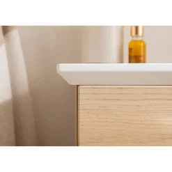 Waschbecken mit Unterschrank 'B.Style' braun, weiß glänzend 83,2 x 54,3 x 46 cm