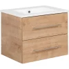 Waschbecken mit Unterschrank 'B.Perfekt' braun foliert 62 x 51 x 48 cm