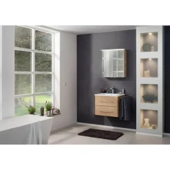 Waschbecken mit Unterschrank 'B.Perfekt' braun foliert 62 x 51 x 48 cm