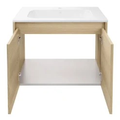 Waschbecken mit Unterschrank 'Compact Line' eichefarben 71 x 51,5 x 46,5 cm