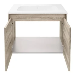 Waschbecken mit Unterschrank 'Compact Line' braun 71 x 51,5 x 46,5 cm