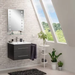 Waschbecken mit Unterschrank 'B.Perfekt' anthrazit 62 x 51 x 48 cm