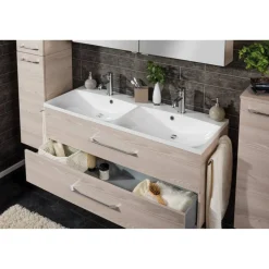Waschbecken mit Unterschrank 'B.Clever' braun 120 x 50,8 x 46 cm