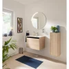 Waschbecken mit Unterschrank 'Compact Line' eichefarben 71 x 51,5 x 46,5 cm