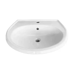 Waschbecken oval weiß 60 x 21 x 51,5 cm