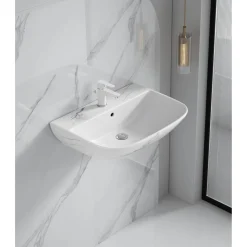 Waschbecken 'Rivo' weiß 60 x 17 x 45 cm