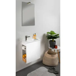 Waschbecken eckig 'X2.0' Gussmarmor weiß 50 x 10 x 25 cm