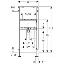 Waschbecken-Element 'Duofix' 112 cm Standarmatur