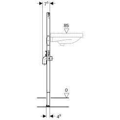 Waschbecken-Element 'Duofix' 112 cm Standarmatur