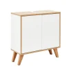 Waschbeckenunterschrank 'Finn' weiß/braun foliert 60 x 50 x 30,5 cm