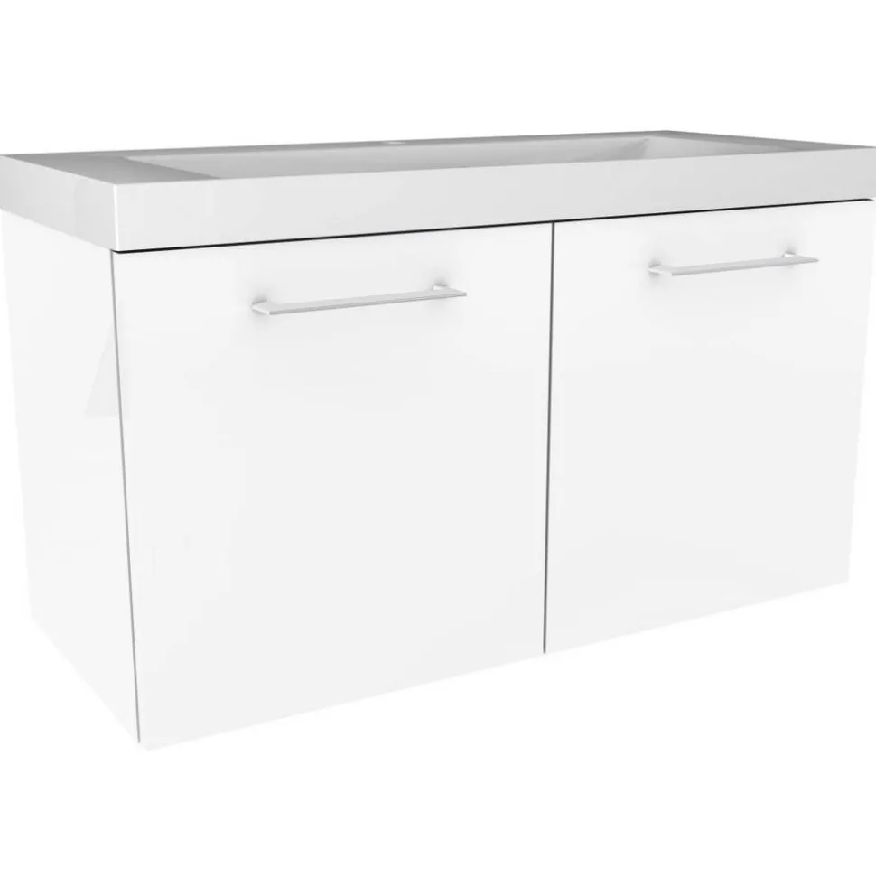 Waschbeckenunterschrank 'Lima' weiß foliert 80 x 42 x 35 cm