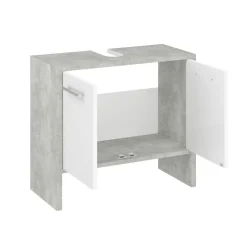 Waschbeckenunterschrank 'Lahti' betonfarben/weiß 62 x 82 x 28 cm