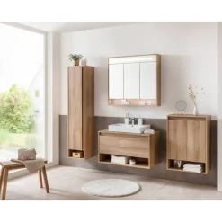 Waschbeckenunterschrank 'Natura' braun matt 93,4 x 52,3 x 45,5 cm