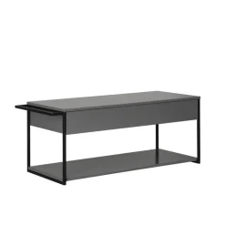 Waschbeckenunterschrank 'New York' grau, schwarz matt 108 x 43 x 47,5 cm