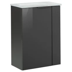 Waschbeckenunterschrank 'SBC' anthrazit glänzend 44 x 60 x 24,3 cm links