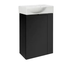Waschbeckenunterschrank 'SBC' schwarz matt 44 x 60 x 24,3 cm links