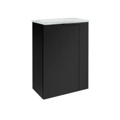 Waschbeckenunterschrank 'SBC' schwarz matt 44 x 60 x 24,3 cm links