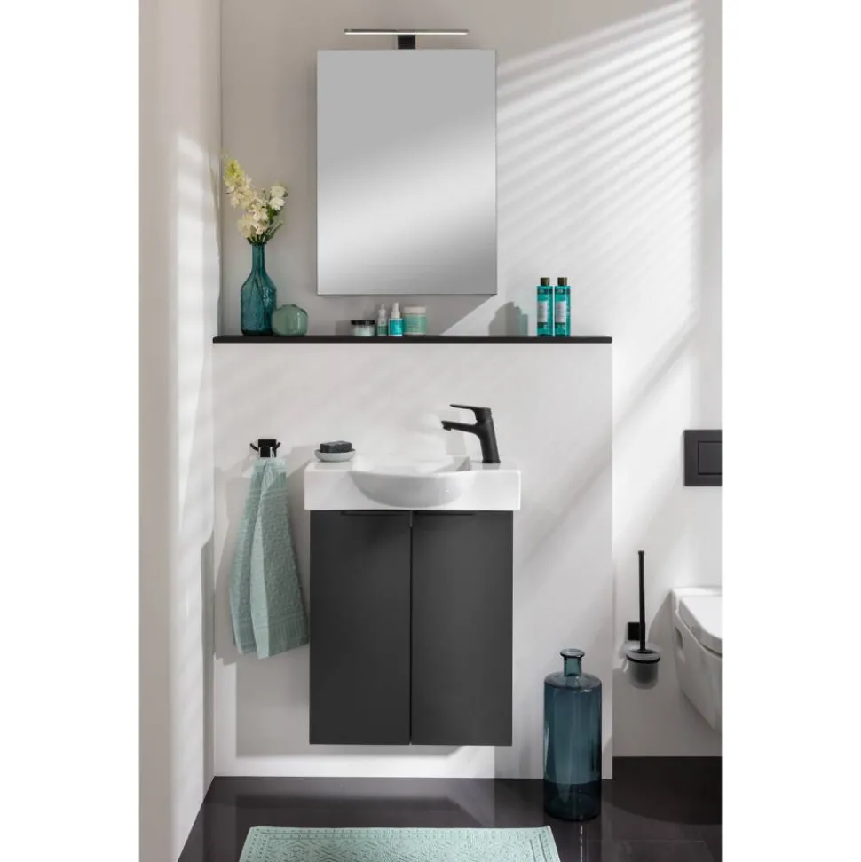 Waschbeckenunterschrank 'SBC' schwarz matt 52 x 60 x 24 cm