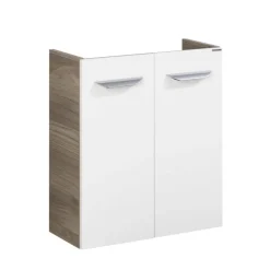 Waschbeckenunterschrank 'SBC' braun, weiß glänzend 52 x 60 x 24,3 cm