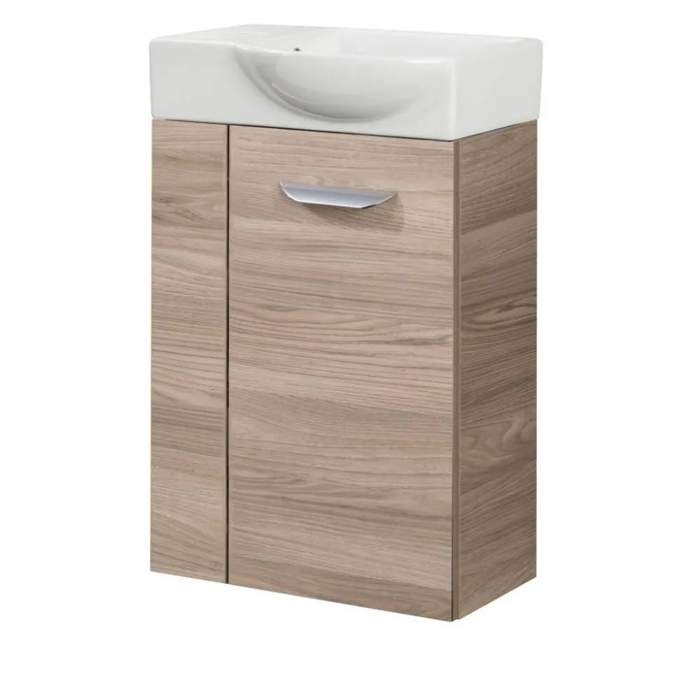Waschbeckenunterschrank 'SBC' braun matt 44 x 60 x 24,3 cm rechts