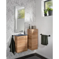 Waschbeckenunterschrank 'SBC' braun matt 44 x 60 x 24,3 cm links