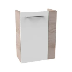 Waschbeckenunterschrank 'SBC' braun, weiß glänzend 44 x 60 x 24,3 cm links