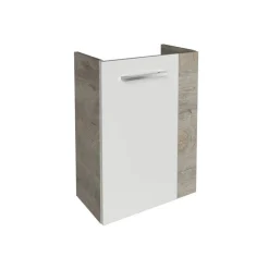 Waschbeckenunterschrank 'SBC' braun, weiß glänzend 44 x 60 x 24,3 cm links