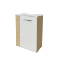 Waschbeckenunterschrank 'SBC' braun, weiß glänzend 44 x 60 x 24,3 cm